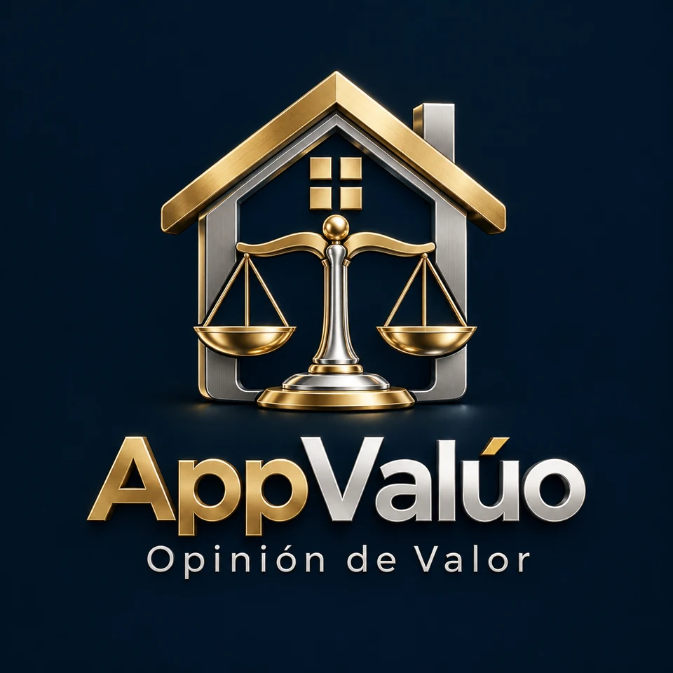 Logo AppValúo Opinión de Valor Rápida en dorado y plata
