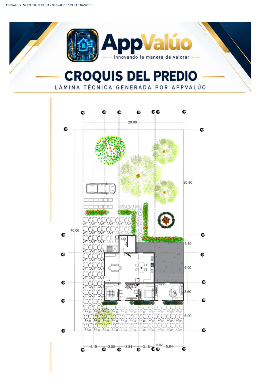 Muestra de croquis con jardinería